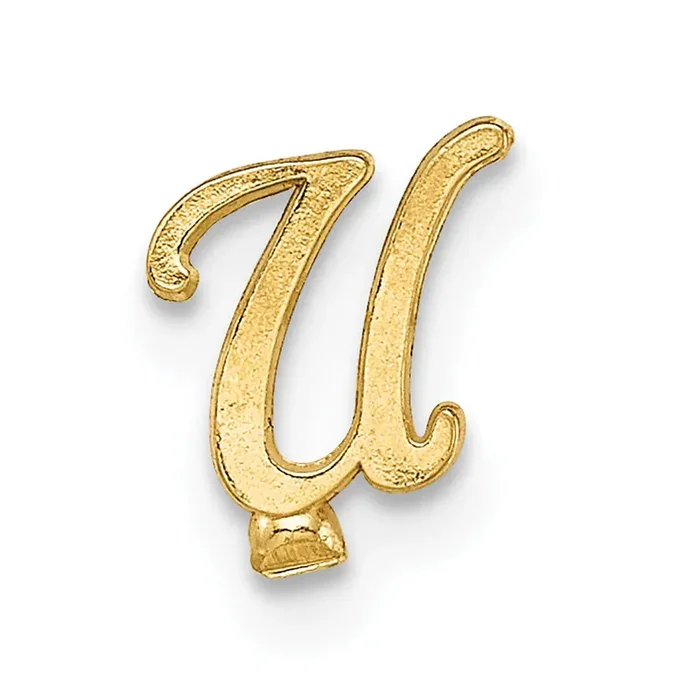 Casted Letter U 14k Yellow Gold YG2222U