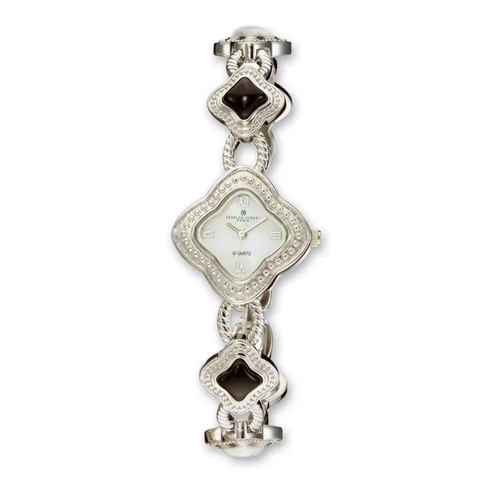 Charles Hubert Black Agate/White Howlite Bracelet Watch Ladies XWA3302