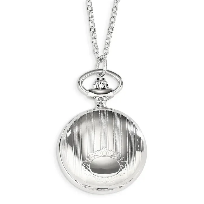 Charles Hubert Chrome-finish Stripe Design Pendant Watch XWA4445