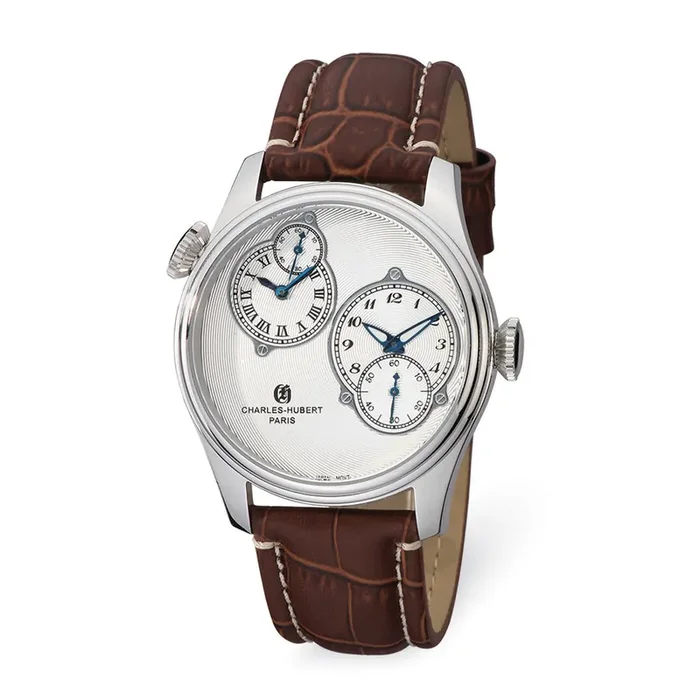 Charles Hubert Silver Dial Dual Time Men‘s Watch Stainless Steel XWA5490