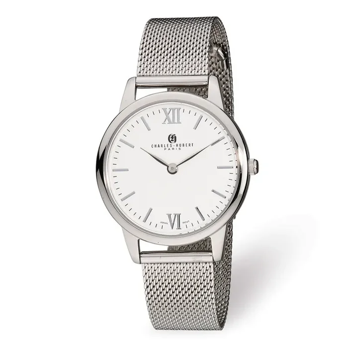 Charles Hubert Silver Dial Mesh Band Men‘s Watch Stainless Steel XWA5539