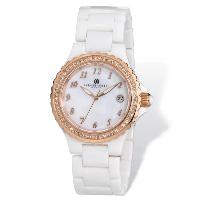 Charles Hubert White Ceramic 38mm Watch Ladies XWA4814
