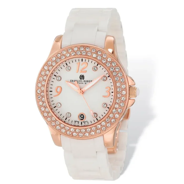 Charles Hubert White Ceramic 40mm Watch Ladies XWA4820