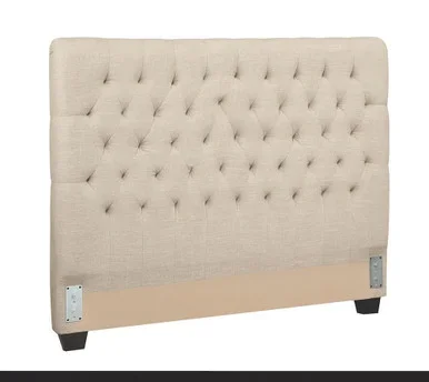 Chloe Upholstered Queen Panel Headboard Oatmeal / CS-300007QB1