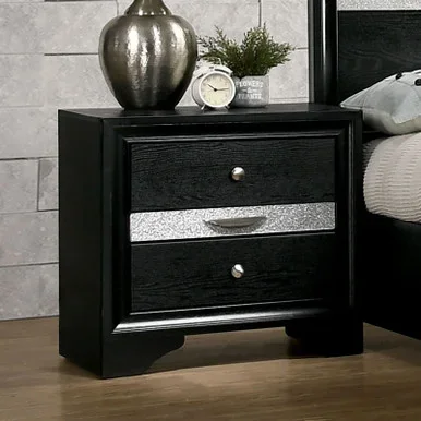 CHRISSY Nightstand, Black / CM7552BK-N