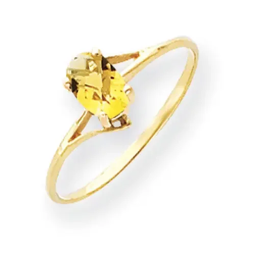 Citrine Checker Ring 14k Gold 6x4mm Oval Y4659CC
