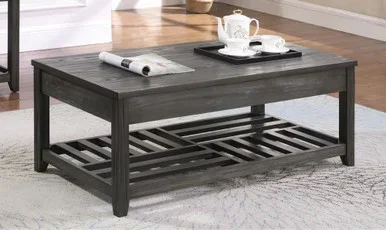 Cliffview Rectangular Wood Lift Top Coffee Table Grey / CS-722288