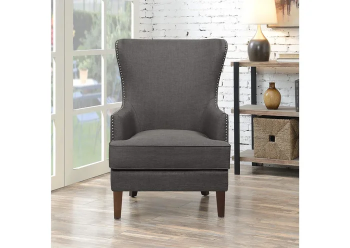 Cody 2724 Chair With Chrome Nails In Heirloom Charcoal 3A