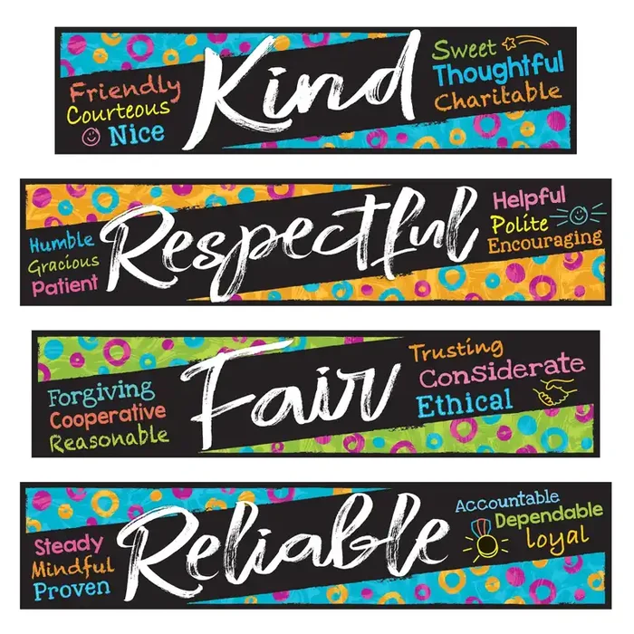 Color Harmony™ Character Traits Mini Bulletin Board Set