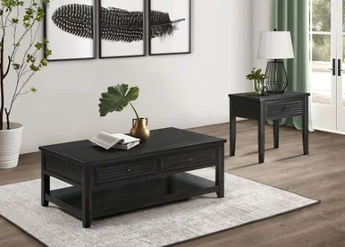 Concord 2-piece Coffee and End Table Set Distressed Java / CS-710578-S2