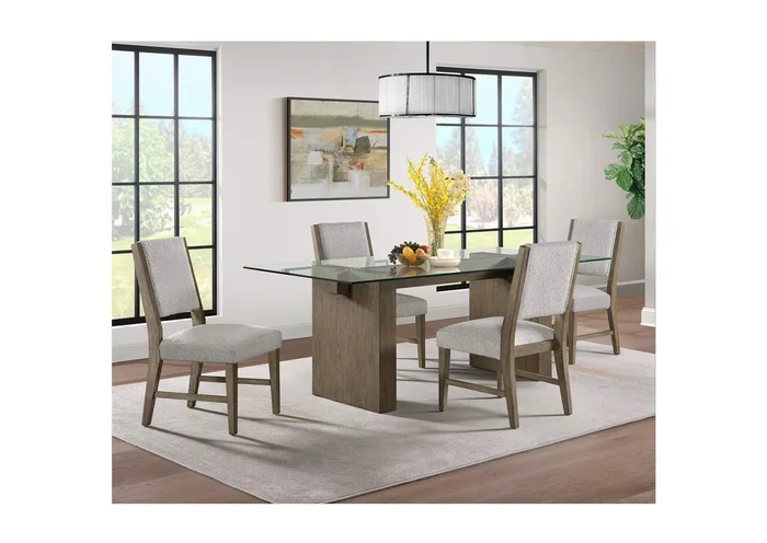 Conner 5 Piece Standard Height Dining Set In Oak – Table And Four Chairs
