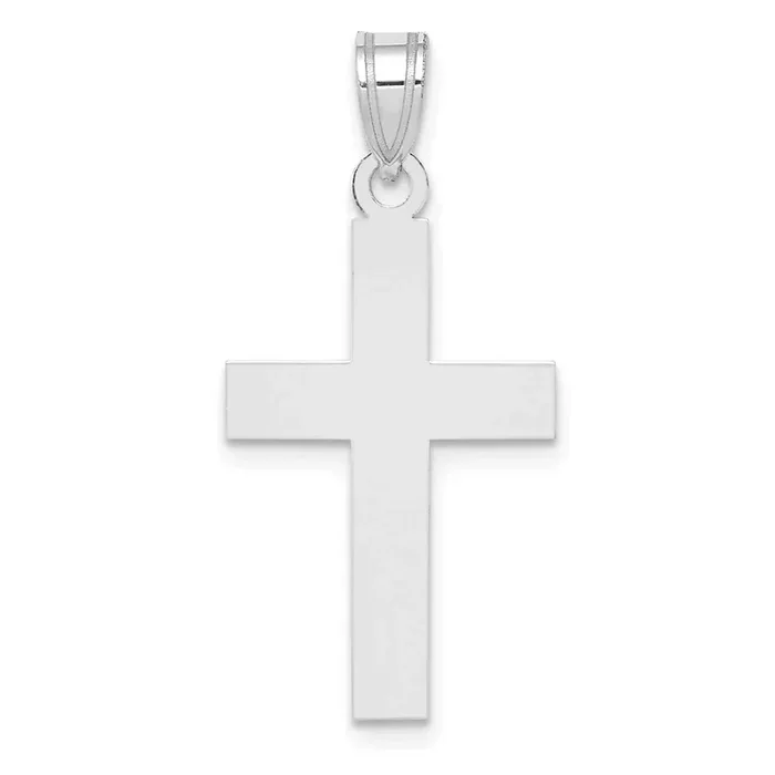 Cross Charm 14k White Gold Polished XR528W