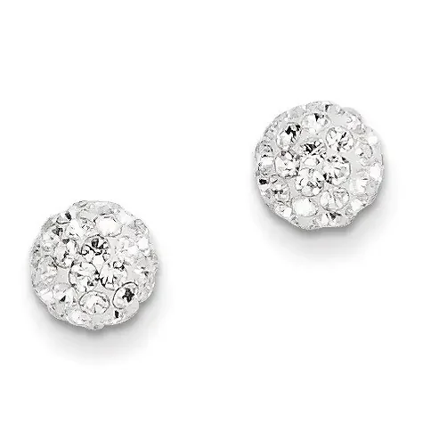 Crystal 6mm Post Earrings 14k Gold YE1546