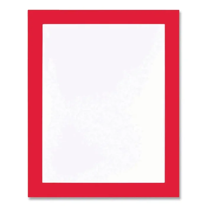 deflecto® Self Adhesive Sign Holders, 11 x 17 Insert, Clear with Red Border, 2/Pack