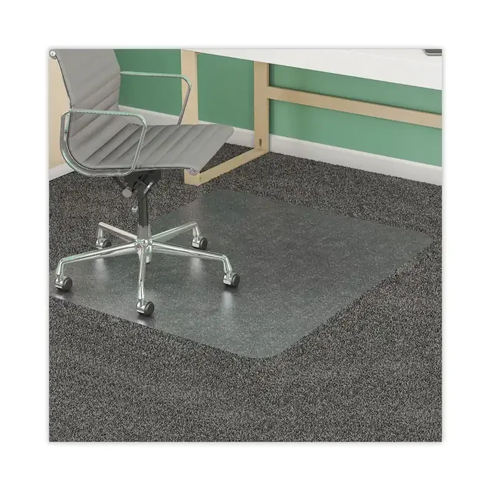 deflecto® Supermat Frequent Use Chair Mat, Med Pile Carpet, Roll, 45 X 53, Rectangular, Clear