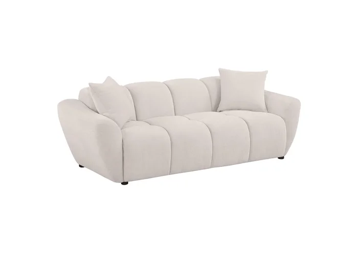 Destino Chenille Upholstered Splayed Arm Sofa Greige