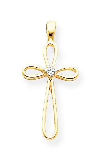 Diamond Cross Pendant 14k Gold XP985AA
