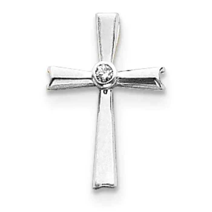 Diamond cross pendant 14k white Gold XP81WAAA