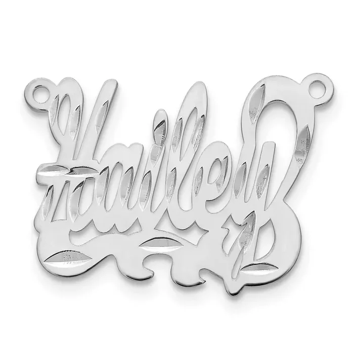 Diamond-Cut Name Plate Sterling Silver Rhodium-plated XNA159SS