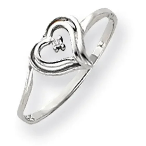 Diamond Heart Ring 14k White Gold Y4178AA