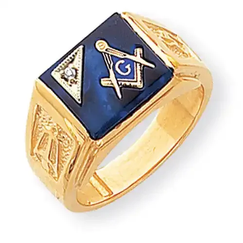 Diamond Men‘s Masonic Ring 14k Gold Y1586VS