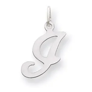 Die Struck Initial I Charm 14k White Gold YC249I