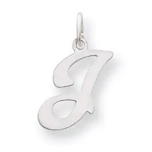 Die Struck Initial J Charm 14k White Gold YC249J