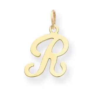 Die Struck Initial R Charm 14k Gold YC248R