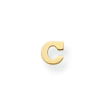 Die Struck Letter C 14k Yellow Gold YG2220C