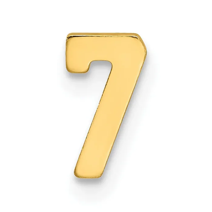Die Struck Number 7 14k Yellow Gold YG2216