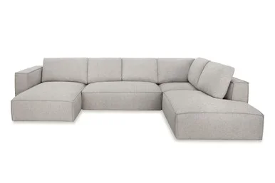 Divani Casa Lulu – Modern Light Grey Fabric Modular Sectional Sofa w/ Left Facing Chaise / VGSX-F22053-LAF-464
