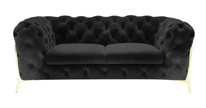 Divani Casa Sheila Transitional Black Fabric Loveseat