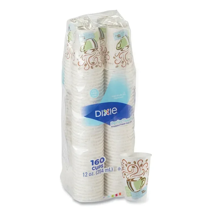 Dixie® Perfectouch Paper Hot Cups, 12 Oz, Coffee Haze Design, 160/pack