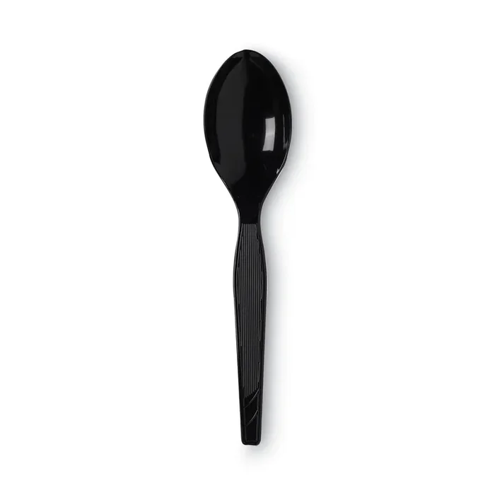 Dixie® Plastic Cutlery, Heavy Mediumweight Spoon, Black, 1,000/Carton