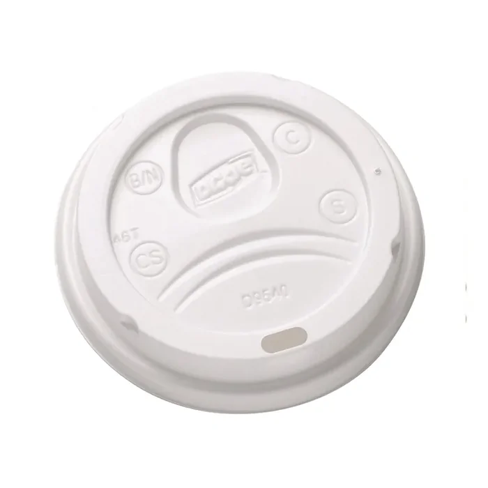 Dixie® Sip-Through Dome Hot Drink Lids, Fits 10 oz Dixie Hot Cups, Plastic, White, 100/Pack, 10 Packs/Carton