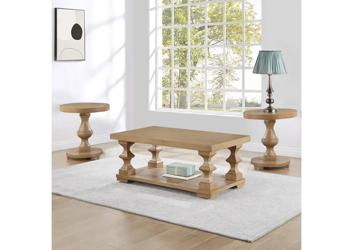 Dory 3-Piece Round End Table Set, Sand