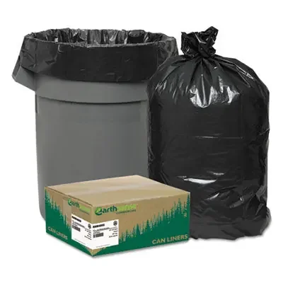 Earthsense® Commercial Linear Low Density Recycled Can Liners, 45 gal, 1.65 mil, 40″ x 46″, Black, 10 Bags/Roll, 10 Rolls/Carton