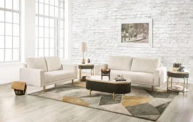ELVERUM Sofa + Loveseat / FM61000WH-2PC