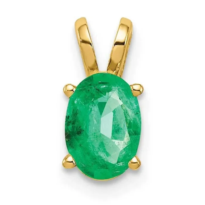 Emerald pendant 14k Gold 7x5mm Oval XP422E