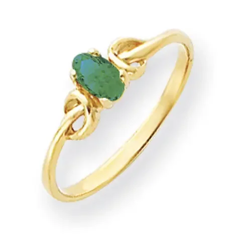 Emerald Ring 14k Gold 5x3mm Oval Y4650E