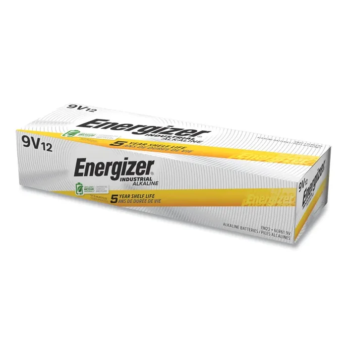 Energizer® Industrial Alkaline 9v Batteries, 12/box