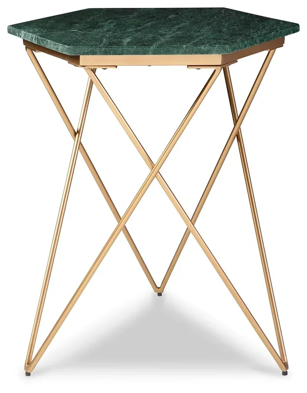 Engelton – Accent Table – Green / Gold