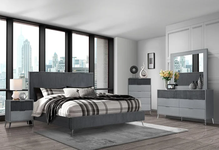 ENZO DARK GREY FULL BED GROUP