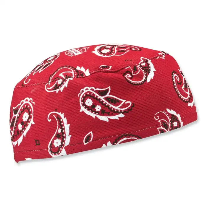 ergodyne® Chill-Its 6630 High-Performance Terry Cloth Skull Cap, Polyester, One Size Fits Most, Red Western