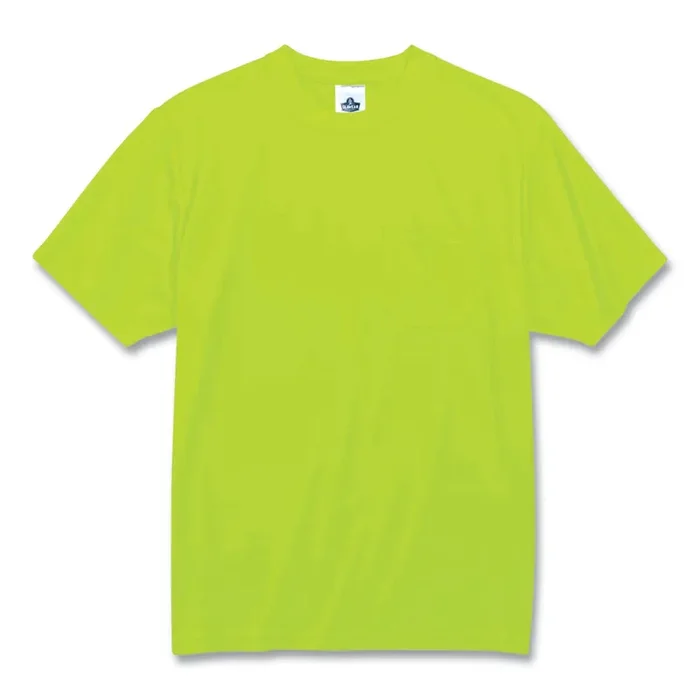 ergodyne® GloWear 8089 Non-Certified Hi-Vis T-Shirt, Polyester, Large, Lime