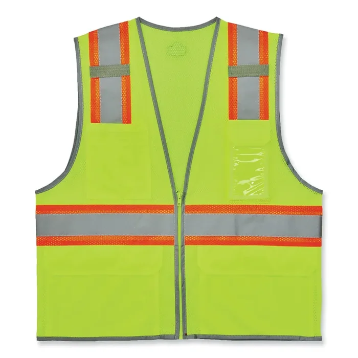 ergodyne® GloWear 8246Z-S Single Size Class 2 Two-Tone Mesh Vest, Polyester, 3X-Large, Lime