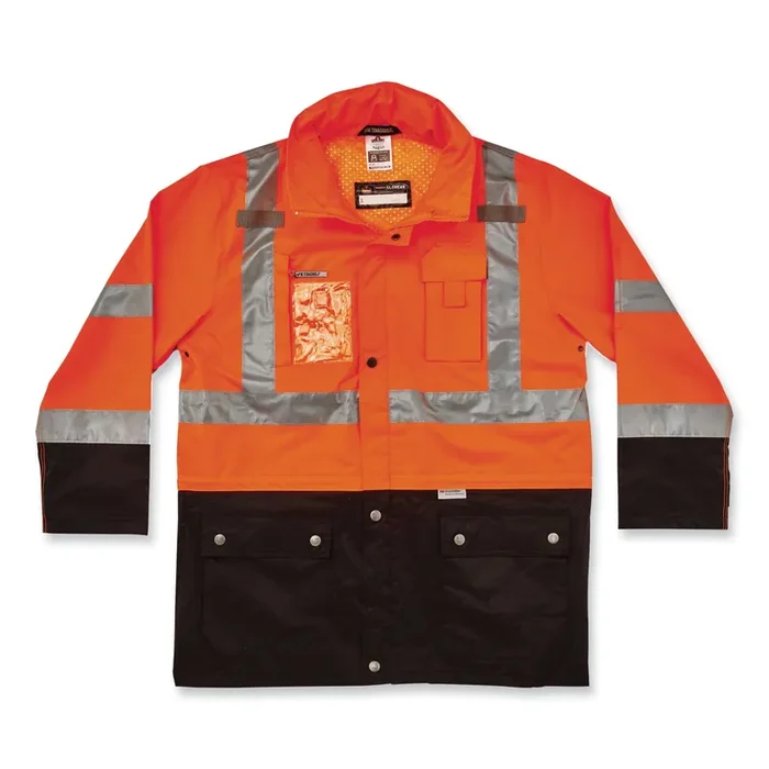 ergodyne® GloWear 8386 Class 3 Hi-Vis Outer Shell Jacket, Polyester, X-Large, Orange