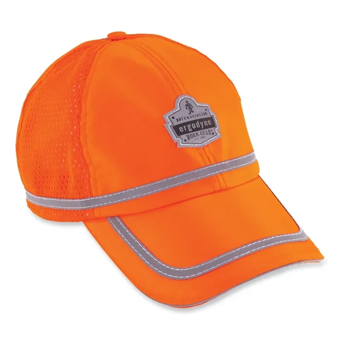 ergodyne® GloWear 8930 Hi-Vis Baseball Cap, Polyester, One Size Fits Most, Orange