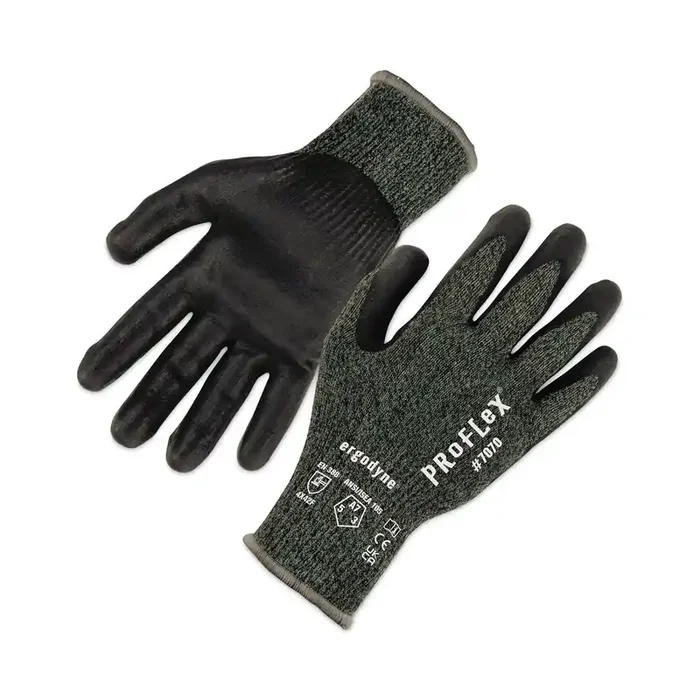 ergodyne® ProFlex 7070 ANSI A7 Nitrile Coated CR Gloves, Green, Medium, Pair