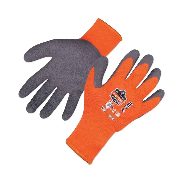 Ergodyne® ProFlex 7401 Coated Lightweight Winter Gloves, Orange, Medium, Pair